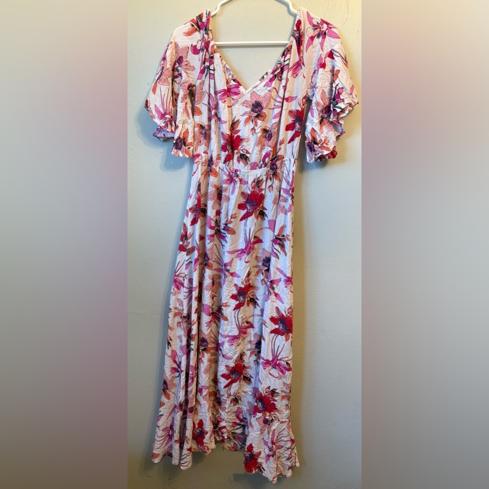 Floral women Dress - Pink and Red